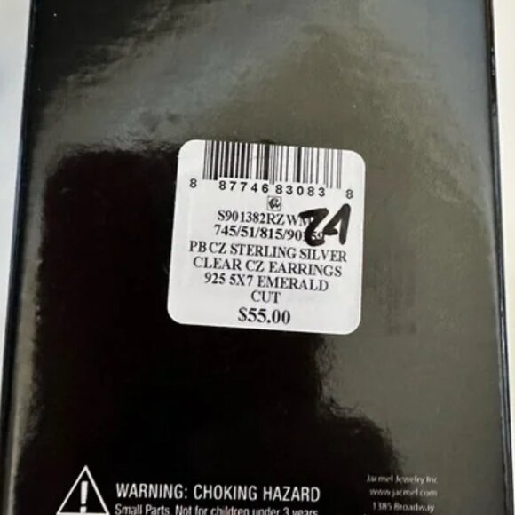 Macy's Sterling Silver Cubic Zirconia Studs With Earring Dish NWT - Picture 4 of 4